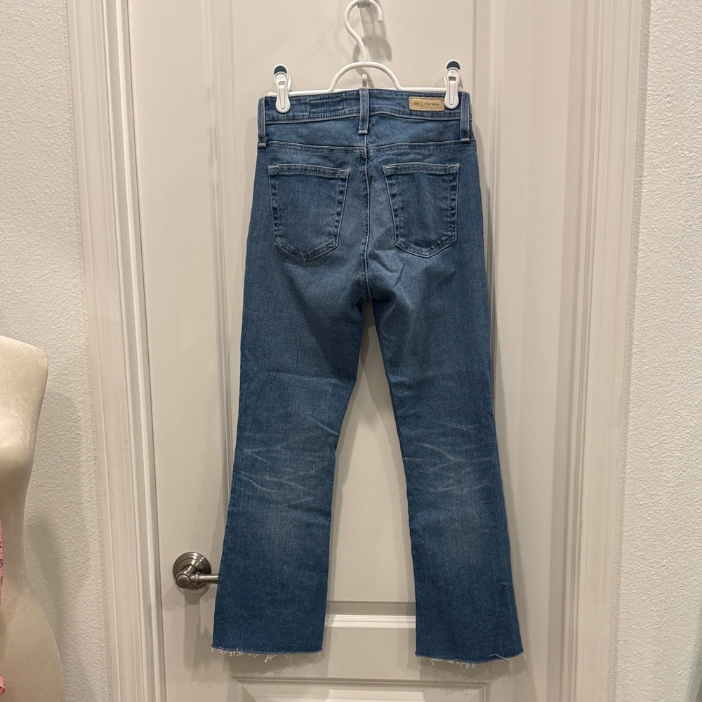 Ag Adriano Goldschmied Medium Blue Bootcut Jeans with Frayed Hem - Picture 5 of 13